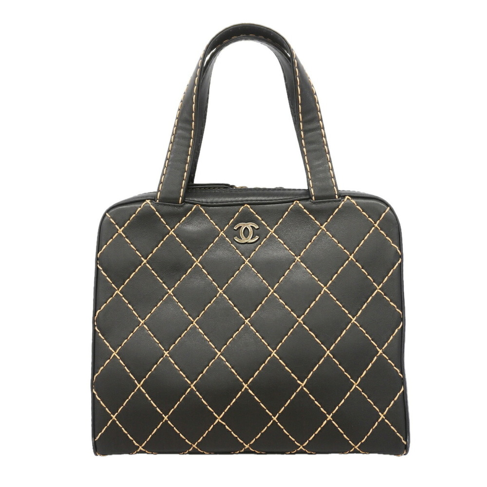 CHANEL Black Leather Tote Bag